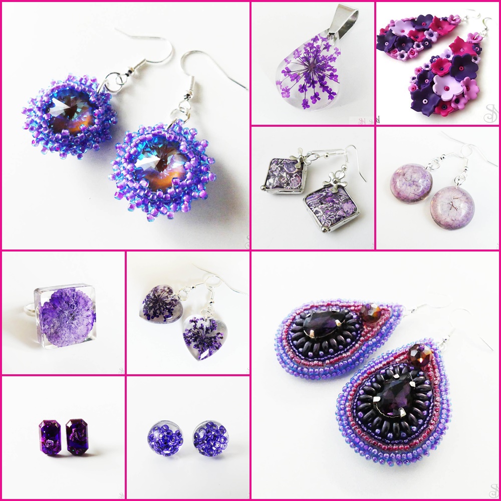 fialové handmade šperky
